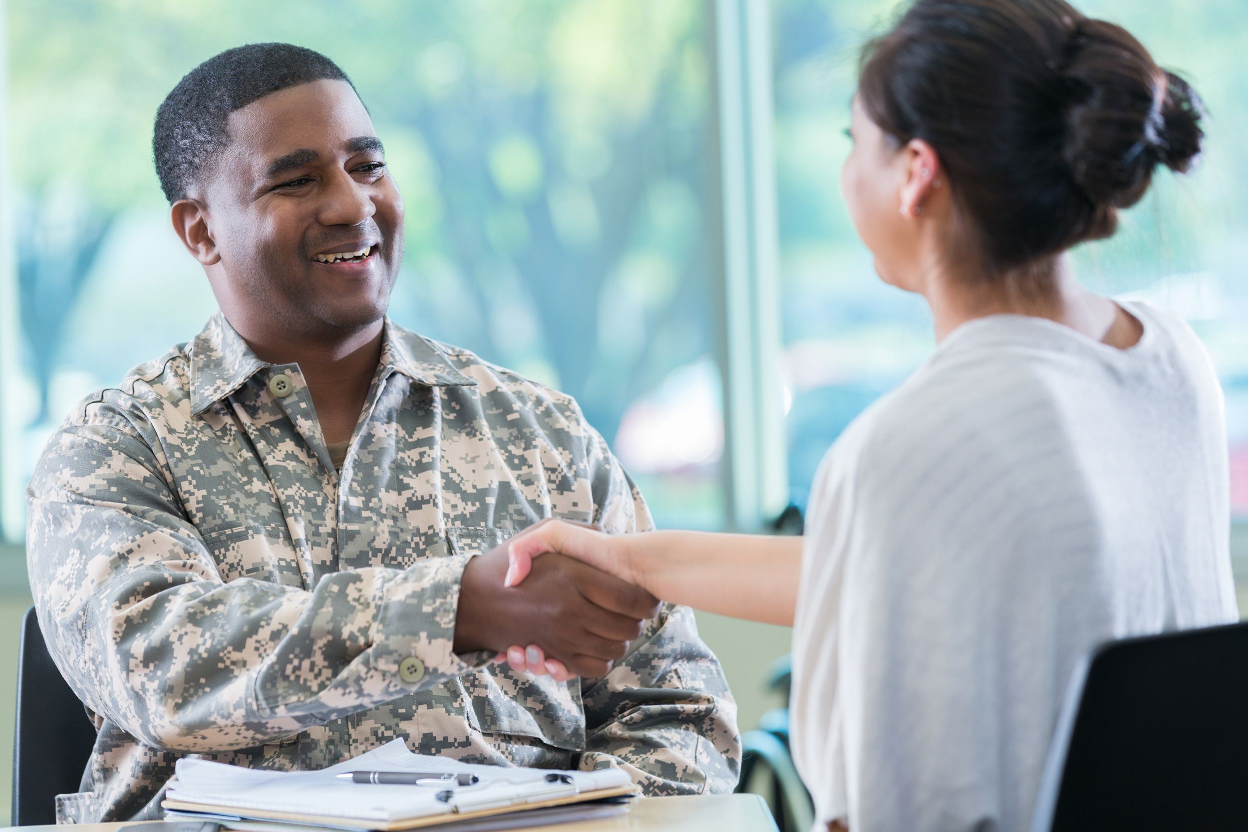 Veteran Meeting With a Career Counselor